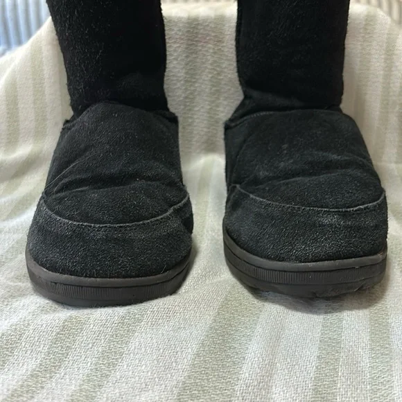BEAR PAW Black Classic Snow Winter Boots Women’s Size 10 Black Faux Fur Lining - Picture 3 of 16